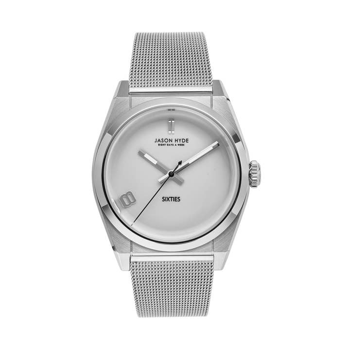 RELOJ #SIXTY EIGHT | 34 MM | ESFERA BLANCA - CORREA DE MALLA para venta al por mayor de JASON HYDE