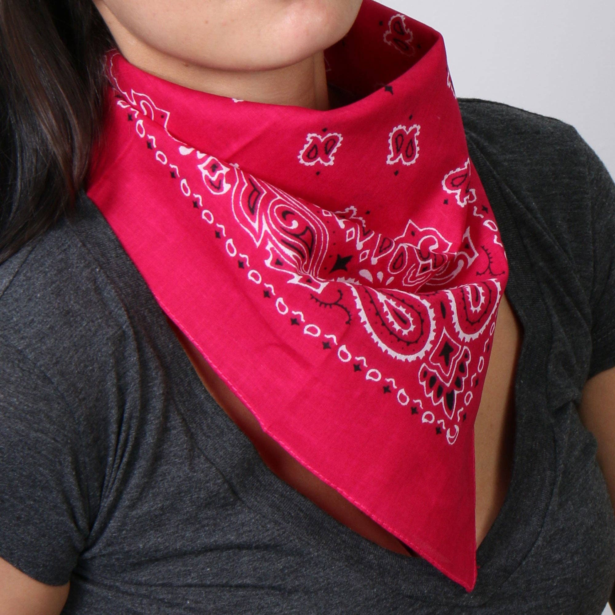 ROSE Bandana cachemire rose vif classique Hot Leathers BAP1007 en vente sur Faire2