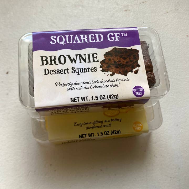 GF Dark Chocolate Chip Brownie - 2 pack for wholesale by SQUARED GF Gluten Free Desserts