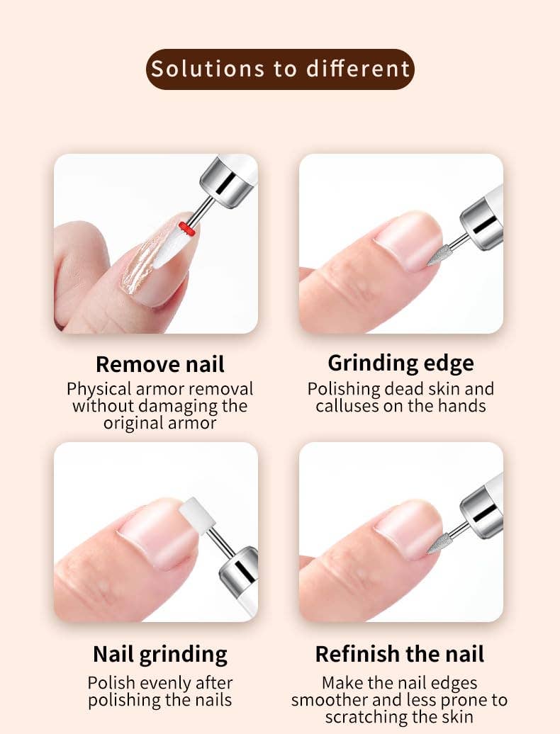VIGOR – Engroshandel Sæt til neglepleje – Trådløs negleboremaskine pen maskine neglebånd bærbar 13 i 1 sæt8