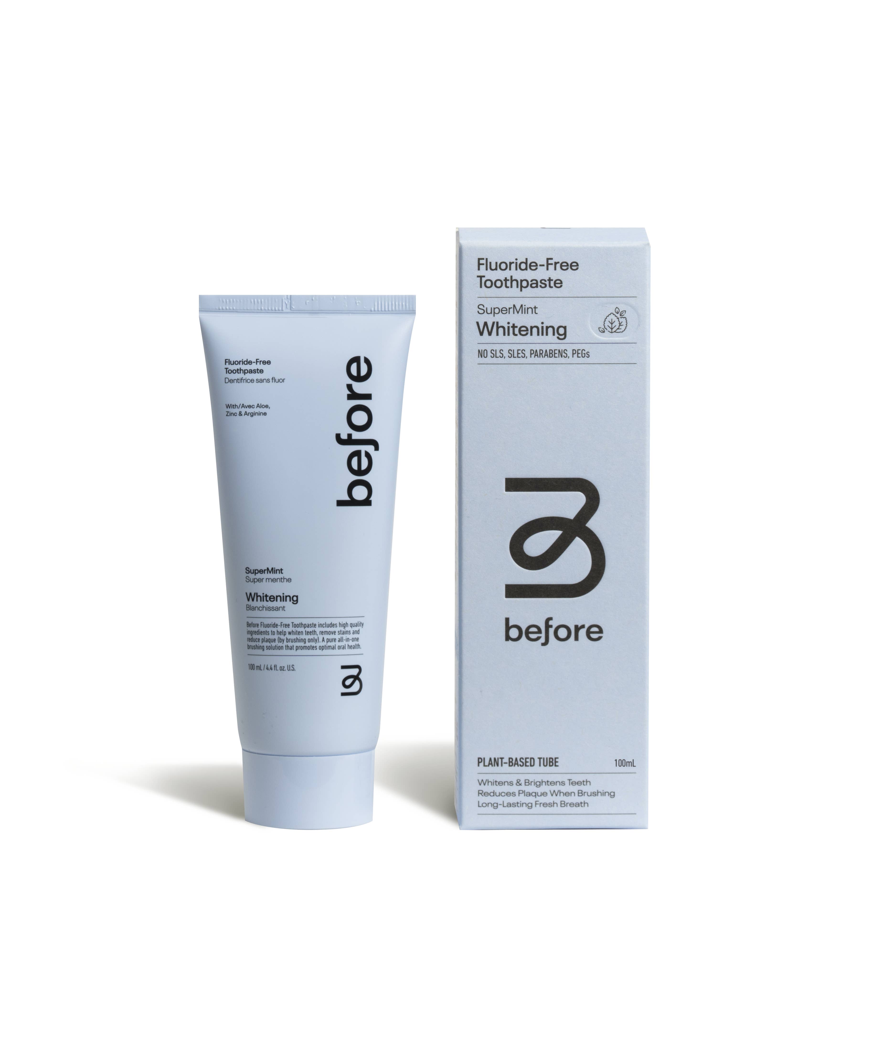 Before - Vente Dentifrices - Blanchiment sans fluorure SuperMenthe