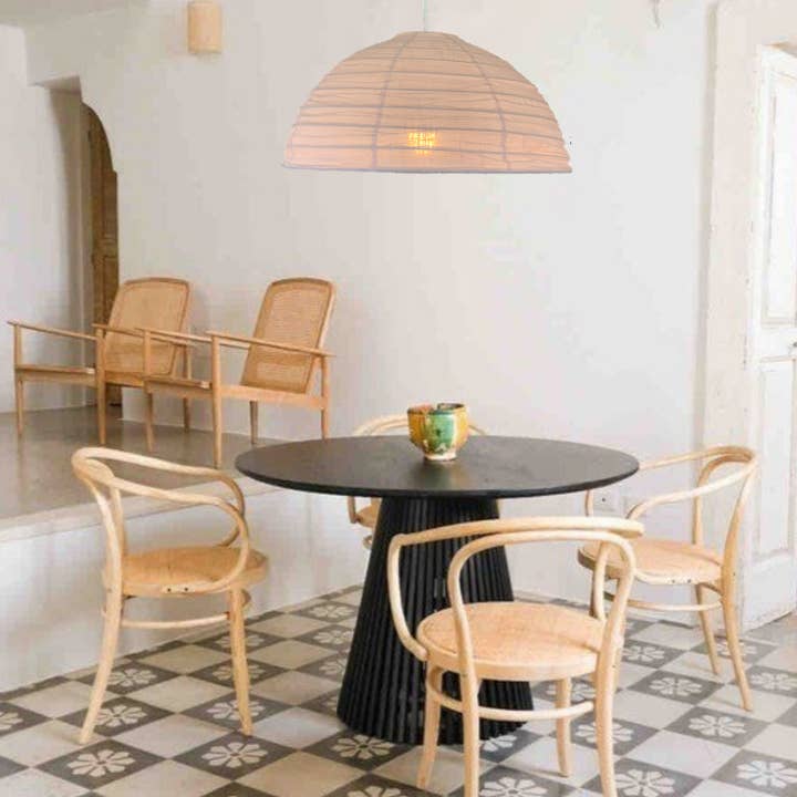 Little Nordic Sol - Wholesale Lantern - Linen Light Shade Lumi Dome Blush Pink 60cm0