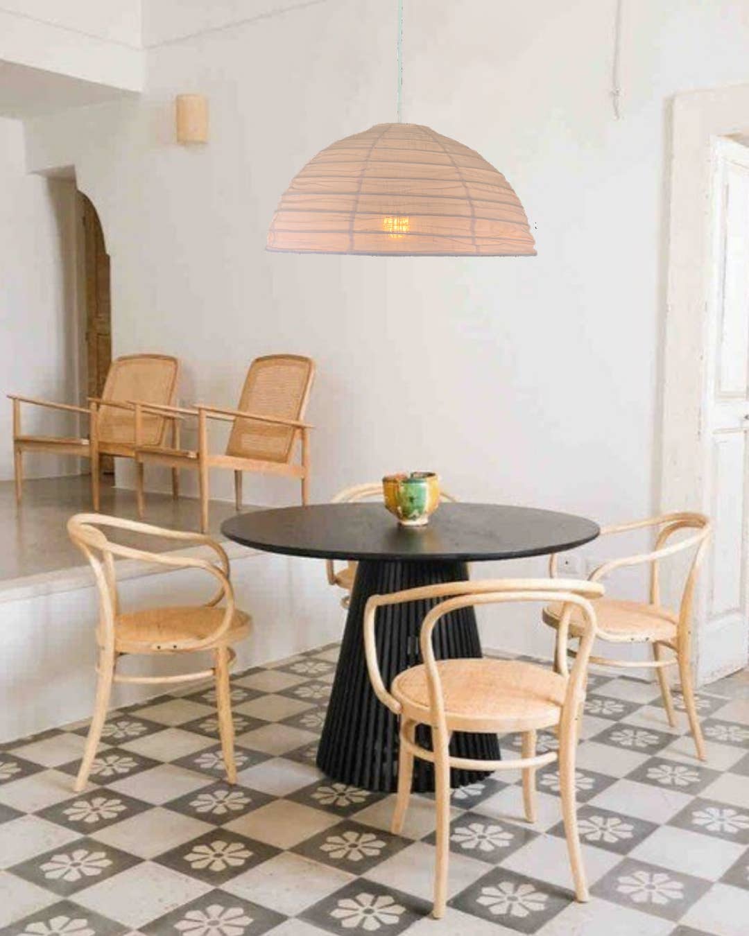 Little Nordic Sol - Wholesale Lantern - Linen Light Shade Lumi Dome Blush Pink 60cm