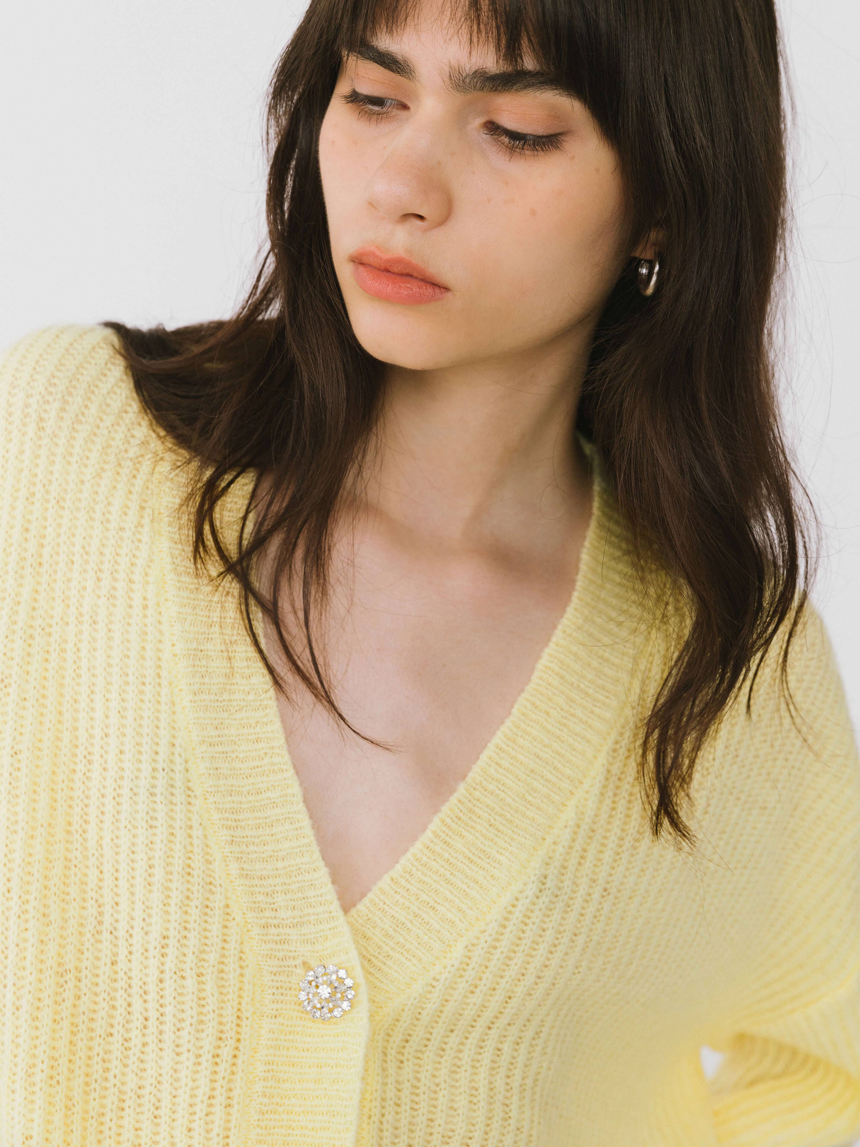 CUBIC – Engroshandel Cardigan - Dame – Casual ribstrikket cardigan med V-hals12