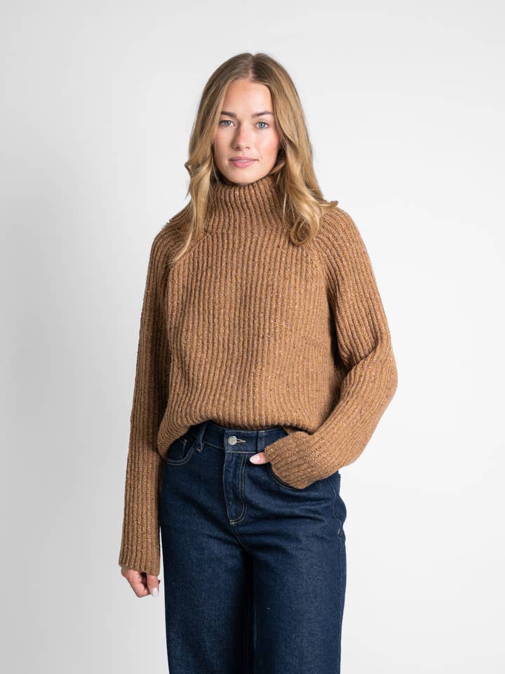 Jersey de cuello alto de 60% lana reciclada para venta al por mayor de STORY OF MINE