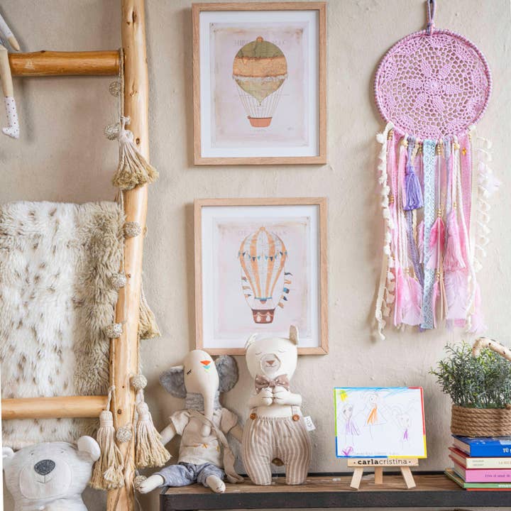 Attrape-rêves rose pour fille, décoration de chambre pour la vente par MANIK