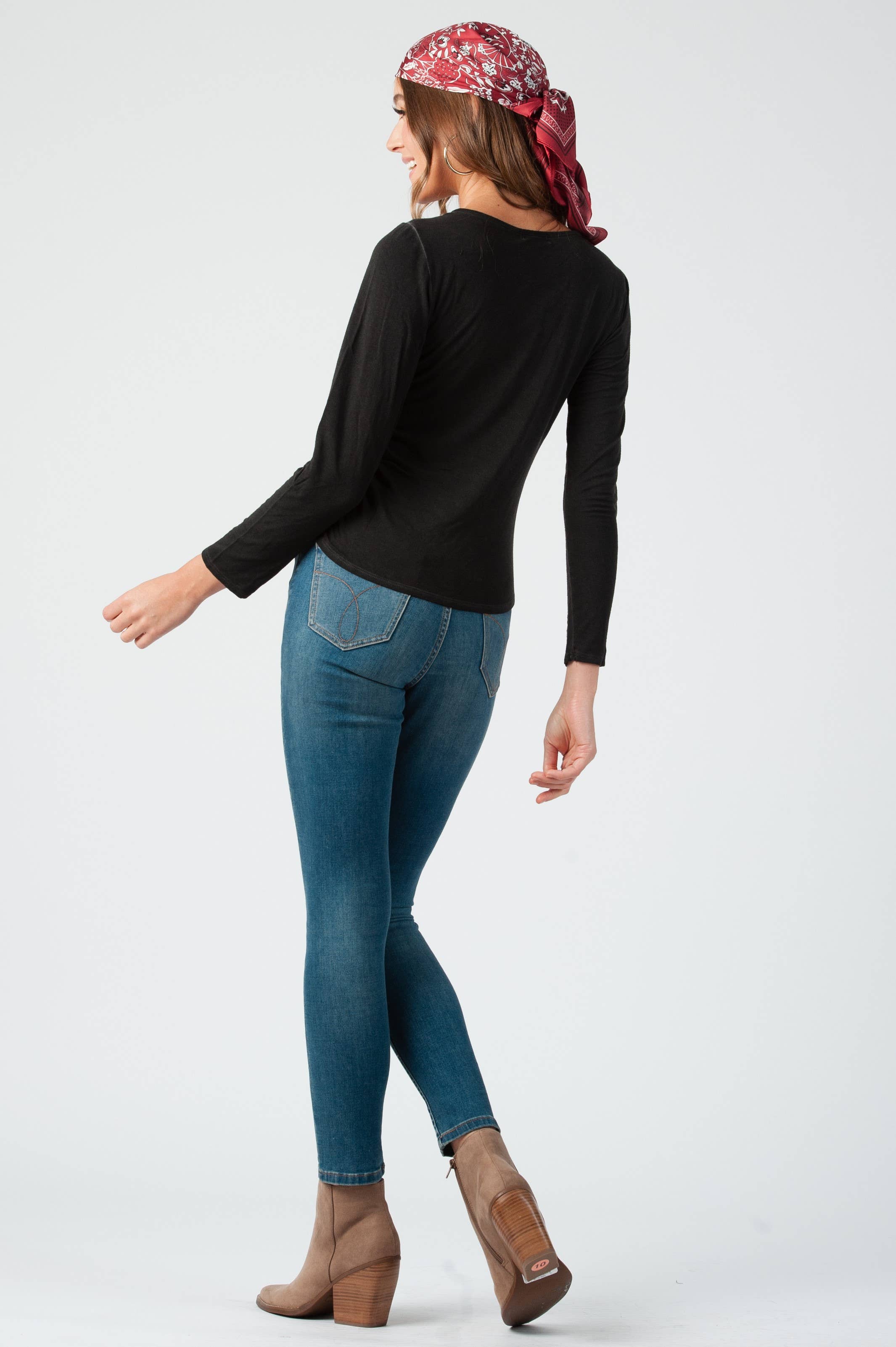 Lucca Couture - Wholesale Blouse - Women's - Knit Long Sleeve Surplice Top1