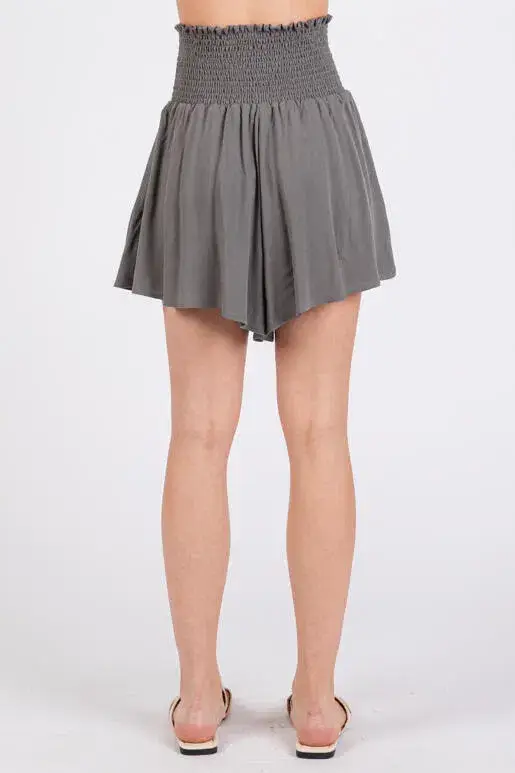 Final Touch - Wholesale Shorts - Women's - Waist Smocked Wide Shorts - NP703532