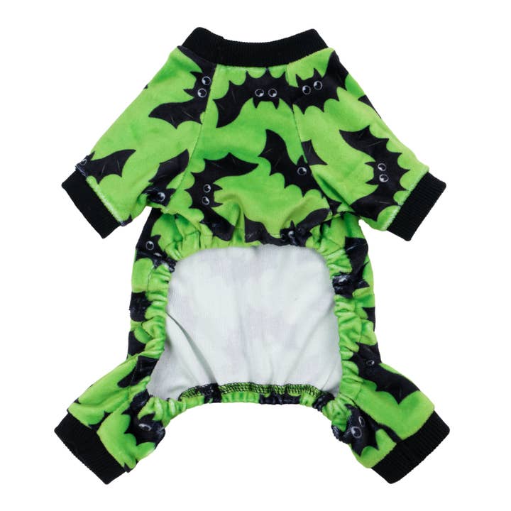 Green Bat Print Dog Pajamas for wholesale on Faire1