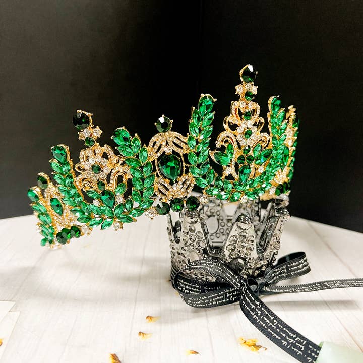 Happy Dream Gifts – wholesale Tiara – Women’s – Emerald Tiara Crown, Wedding Bridal Tiara, Royal Queen Tiara