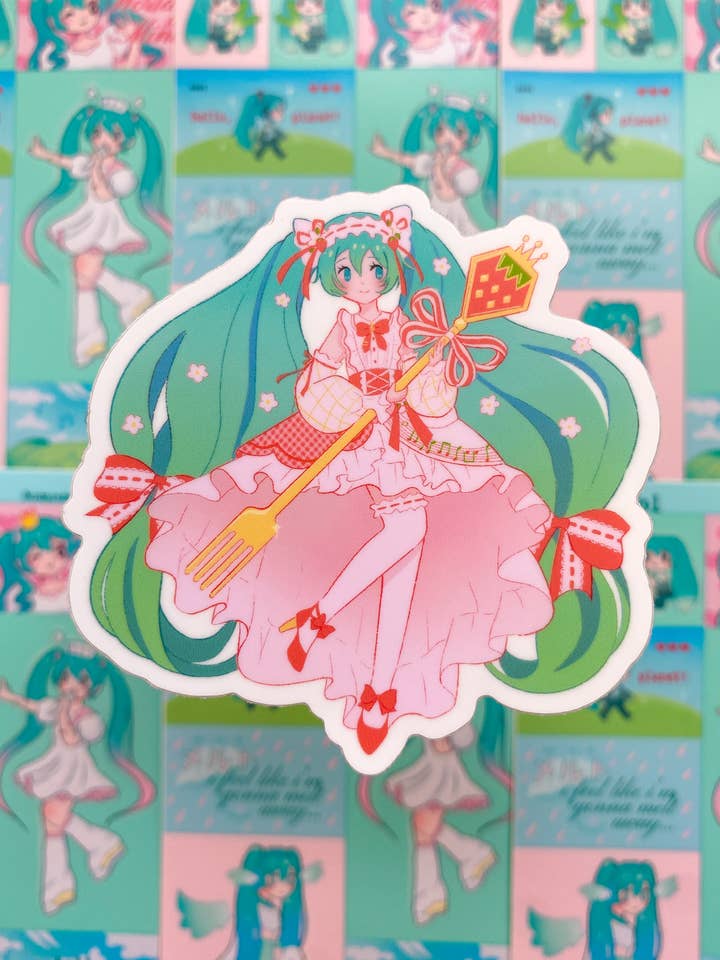 Autocollant Miku fraise pour la vente par vickyisdrawing