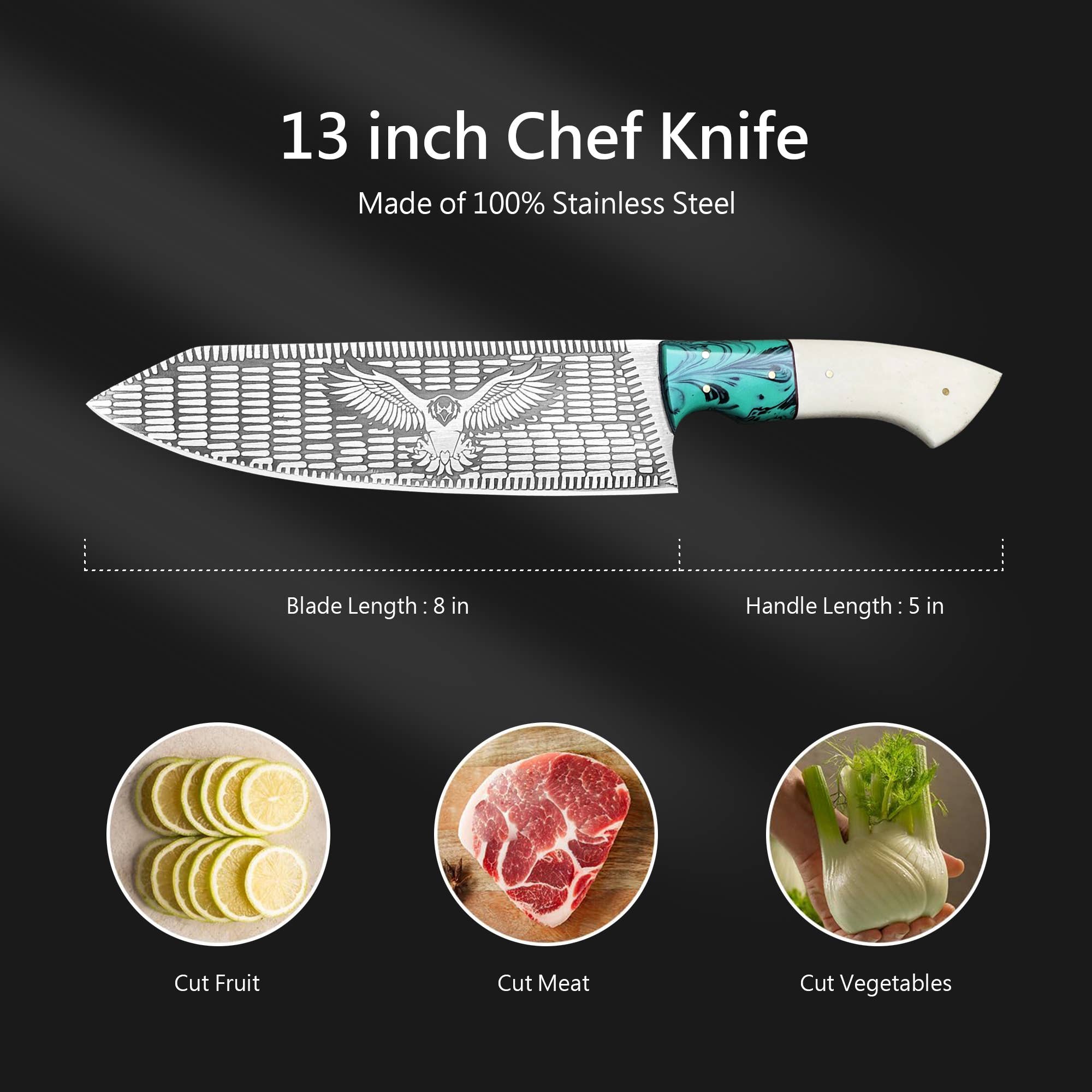 FH KNIVES - Wholesale Keukenmes - Roestvrijstalen keukenmes & leren schede, Chefmes4