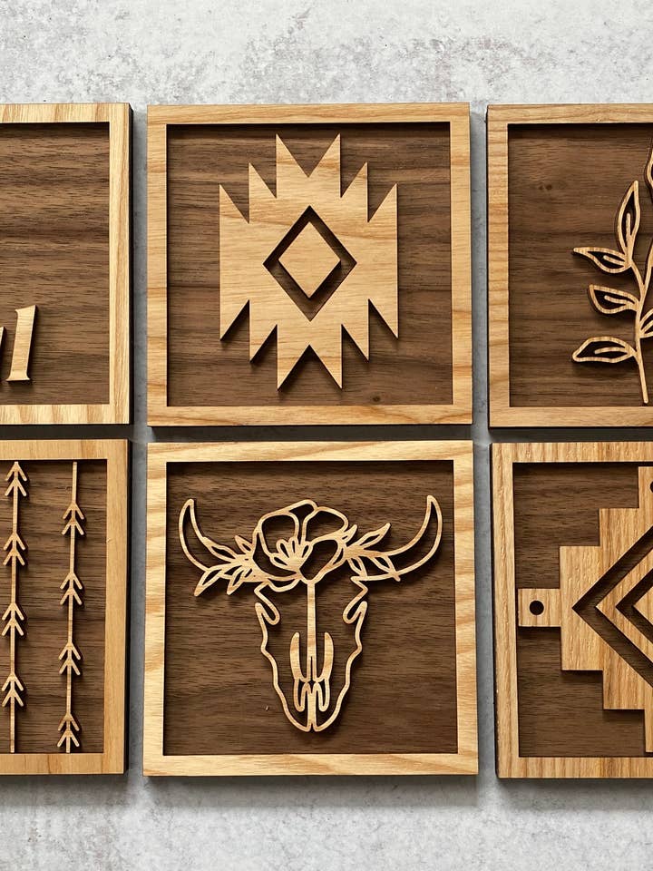 Boho Mini-Schilder aus Naturholz — Set mit 6 Bündeln für den Großhandel von MadronaStudios