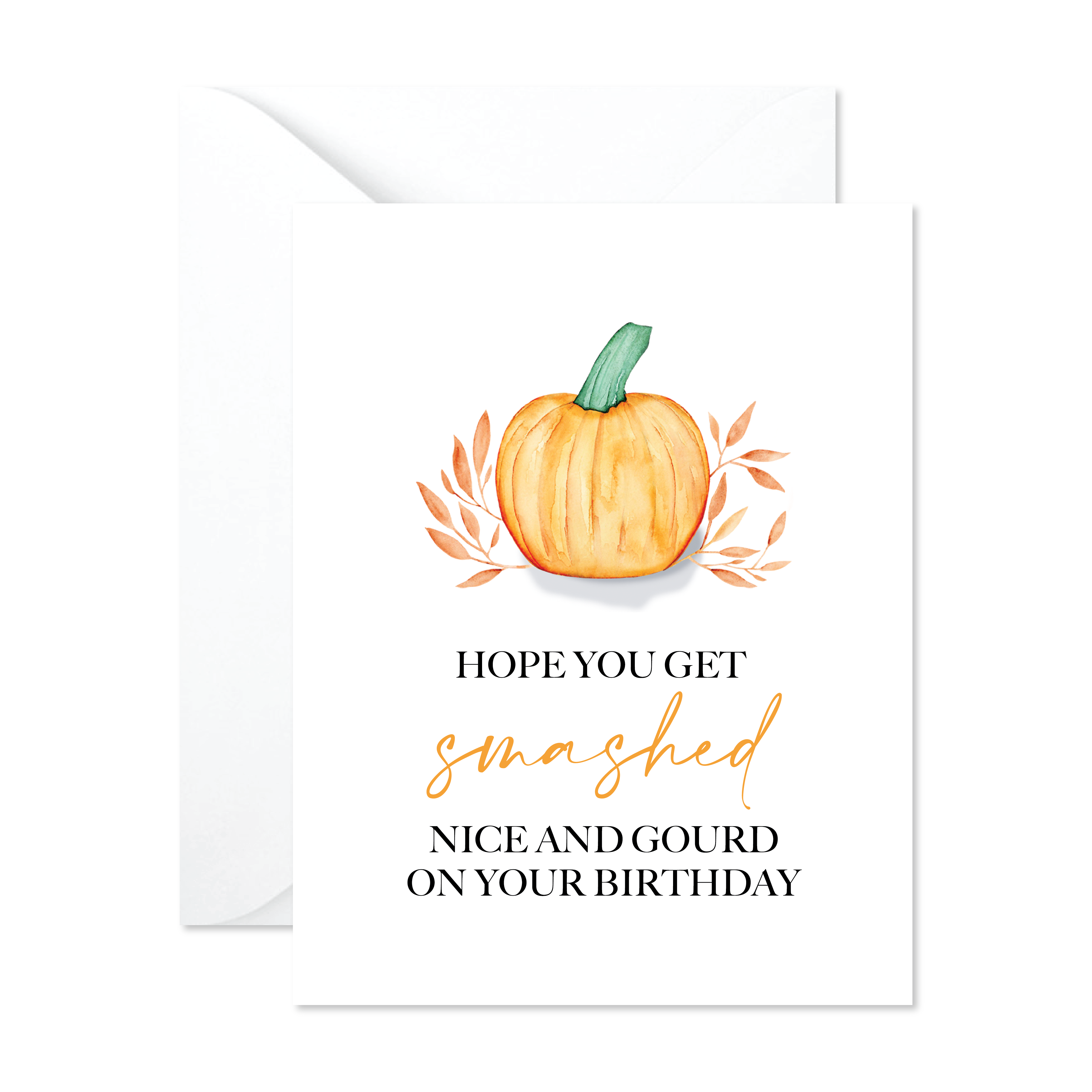 Slate + Brush Design Studio – Engroshandel Fødselsdagskort – Efterår fødselsdagskort - sjovt græskar oktober fødselsdagskort0