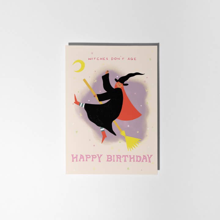 Little Black Cat Illustrated Goods - Wholesale Birthday Card - Witches Don't Age Birthday Card | Folky Card | Women's Card