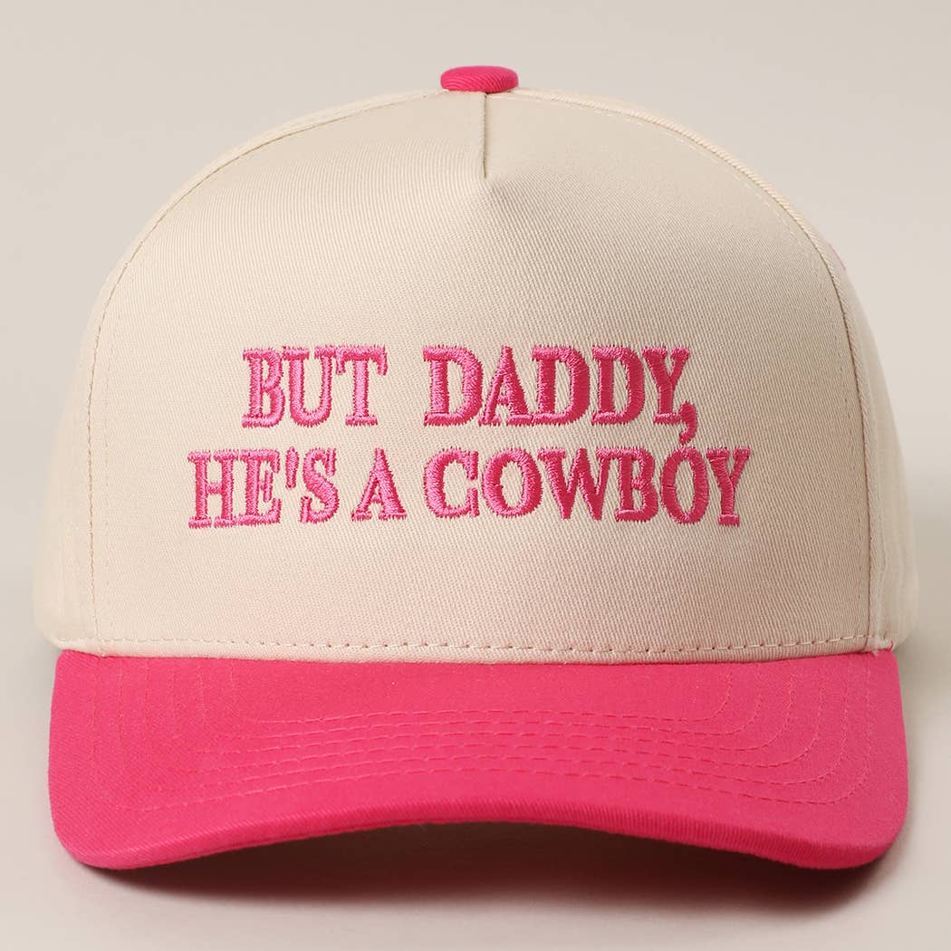 Fashion City – wholesale Truckerkeps – Unisex – MEN PAPPA, HAN ÄR EN COWBOY Broderad Tvåfärgad Truckerkeps2