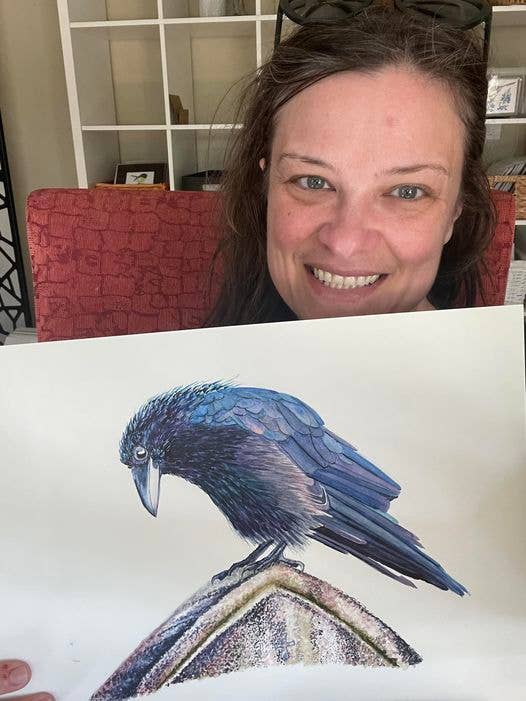 Crow - Giclee Print for wholesale by Bird Art by KB