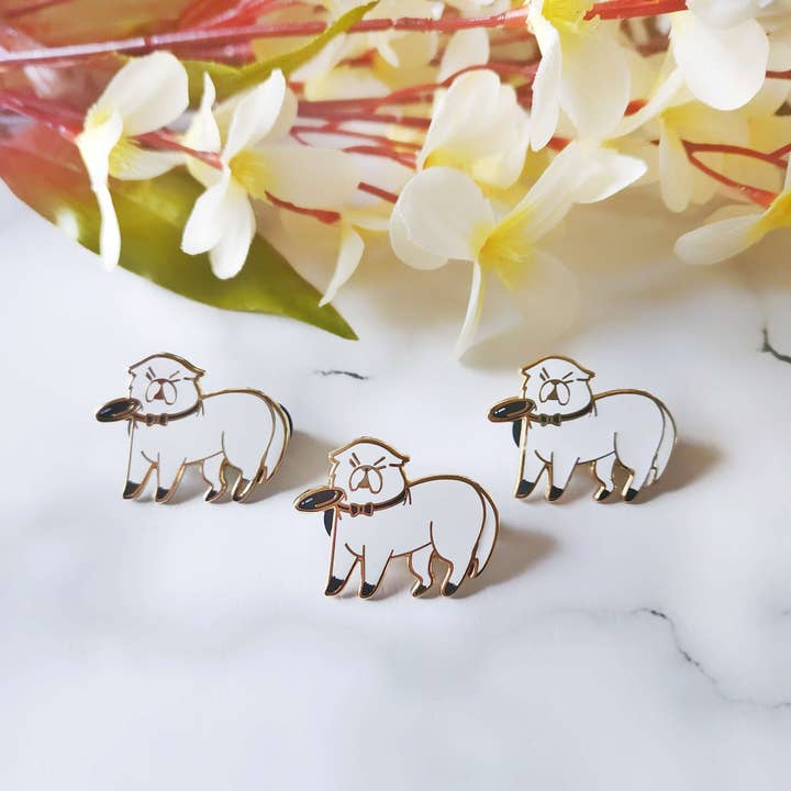 Frisbee in Face Enamel Pin - Bond for wholesale by OppaboCo