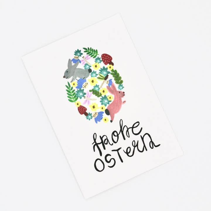 Colourina Design - Wholesale Easter Card - Floral Easter Bunny | Easter Card1