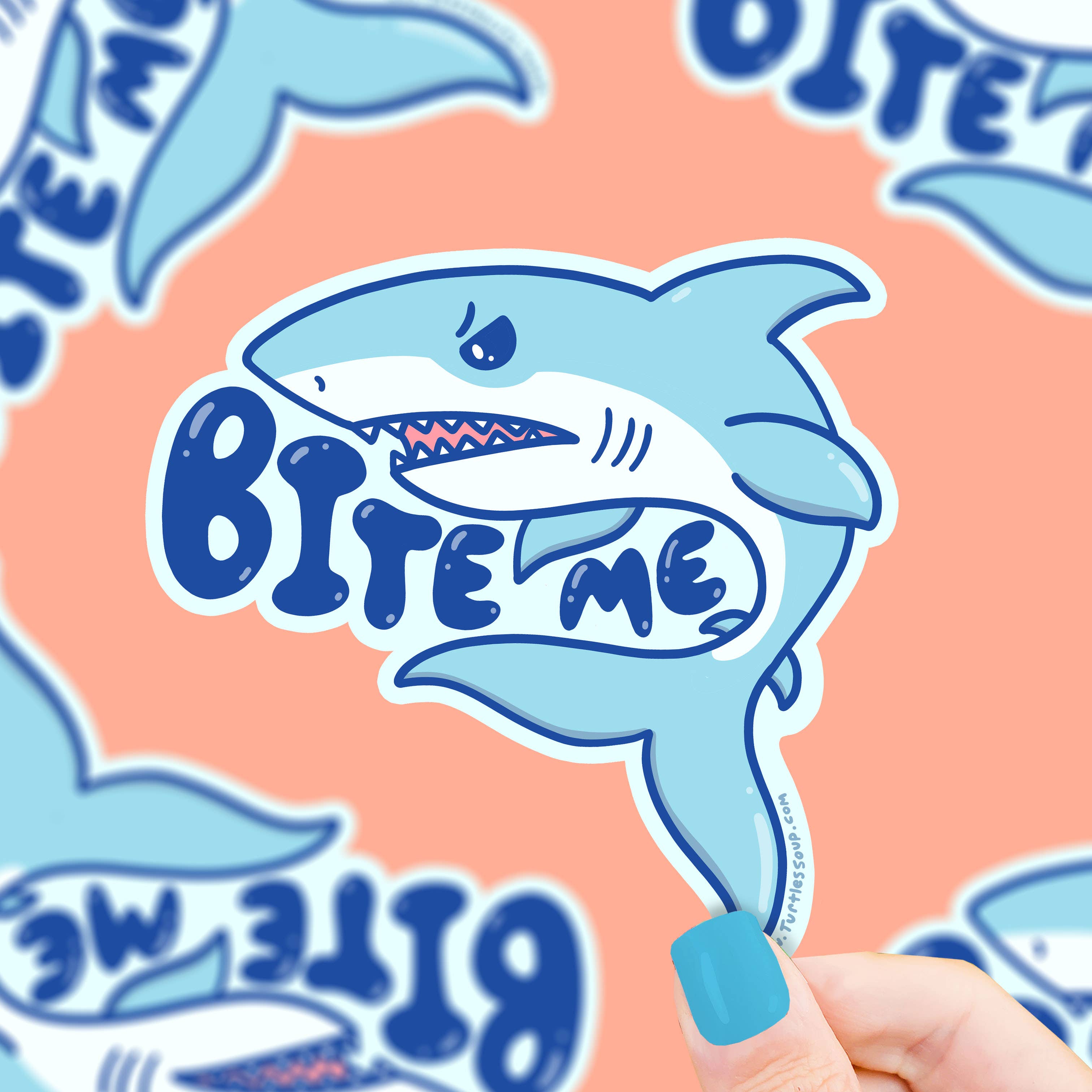 Turtle's Soup - Wholesale Sticker - Bite Me Shark Die Cut Car Decal Vinyl Sticker
