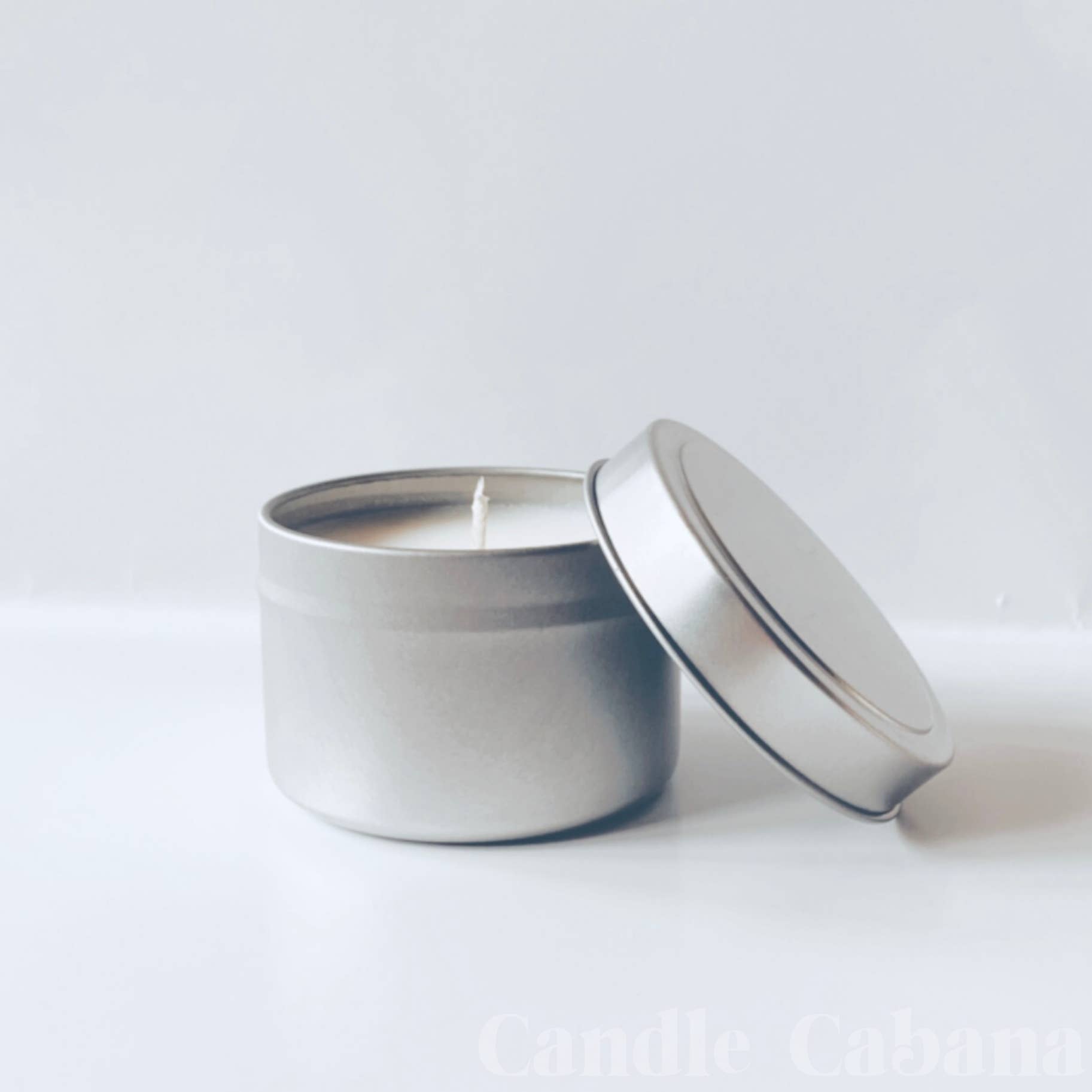 Candle Cabana - Wholesale Jar/filled candle - 4oz Unlabeled Travel Tin Soy Candle - Private Label - Bulk