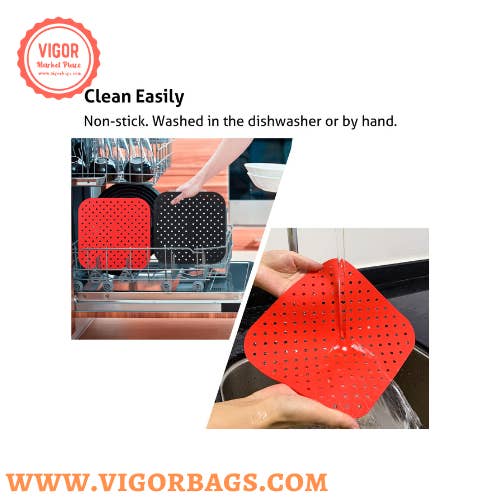 VIGOR - Wholesale Baking Sheet/Mat - Air Fryer Non-stick cookware Oil Mats - MOQ 10 Pcs4