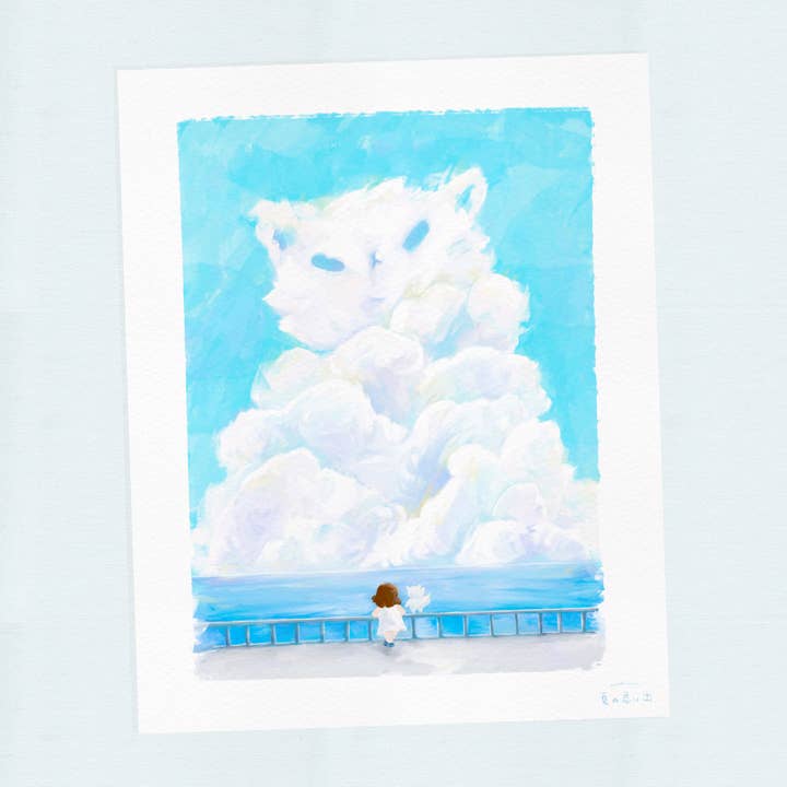 Recuerdos de Verano - Impresión Giclée de Gato 8x10 con Nubes de Verano para venta al por mayor de bao by andrea