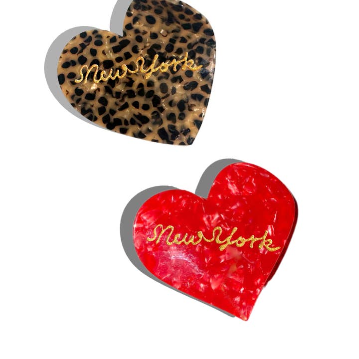 Solar Eclipse - Wholesale Hair Clip - Women's - Hand-Painted New York Heart Acetate Claw Hair Clip | Eco-Friendly