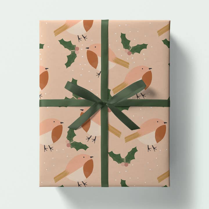 Emballage cadeau de Noël Robin pour la vente par Plewsy