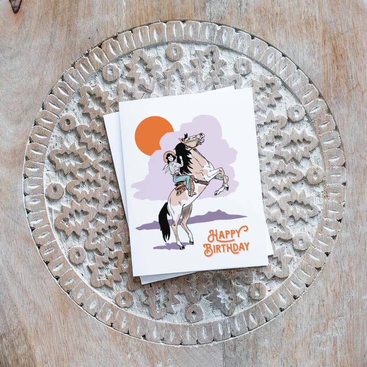 Antiquaria - Wholesale Birthday Card - Cowgirl Birthday Greeting Card