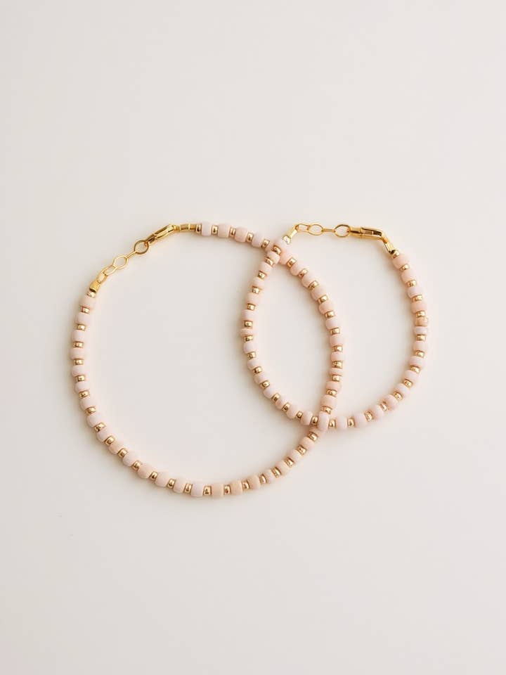 14k gold filled Blush & gold layer bracelet for wholesale by LITTLELUNDSCO