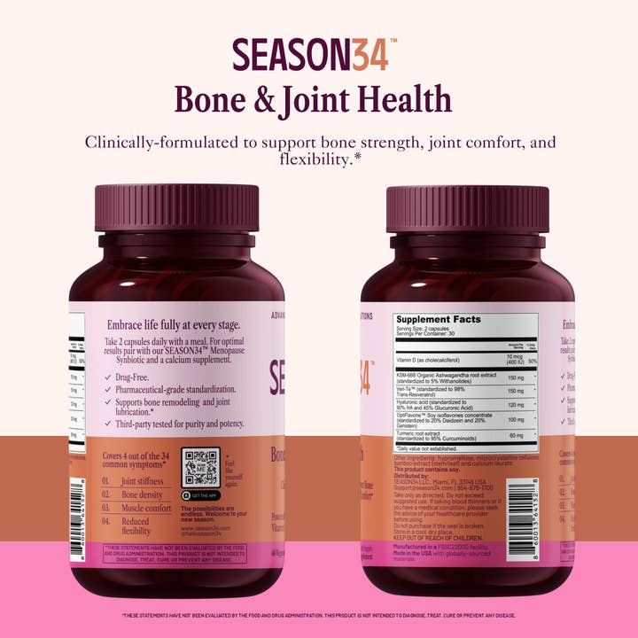 SEASON34 - Wholesale Oral Supplement/Vitamin - Menopause Bone & Joint Health – Comfort & Mobility Support6