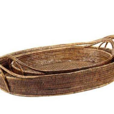 Emme Oval Boat Tray Rattan for wholesale by ISHELA