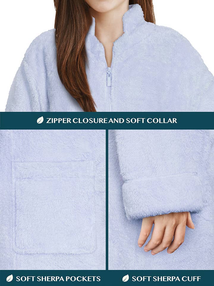 Pavilia - Wholesale Robe - Women's - Women's Sherpa Housecoat Zipper Robe31