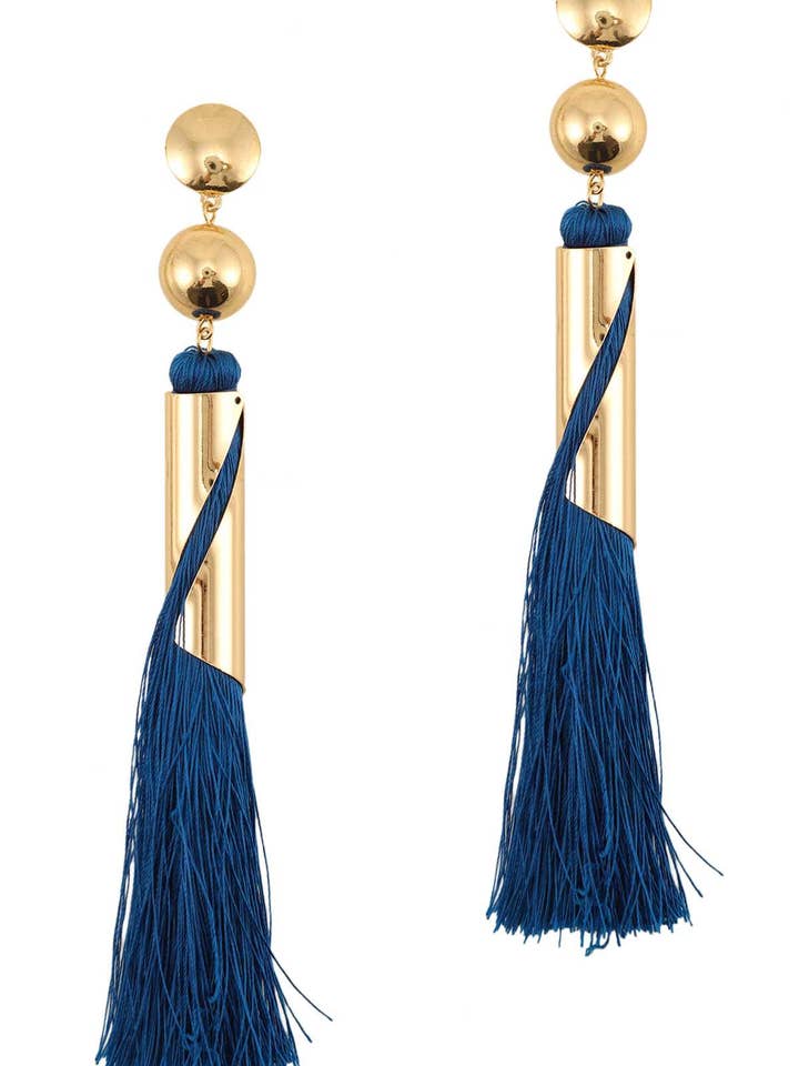 Round Metal Dangle with Fringe Earring 280 for wholesale by anbfashion