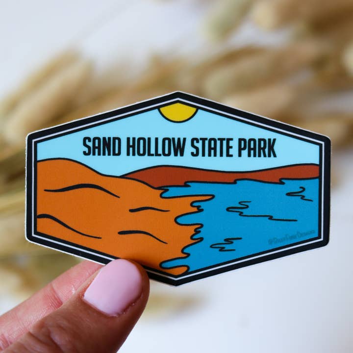 Sand Hollow State Park Sticker for wholesale by Riley Funk Designs
