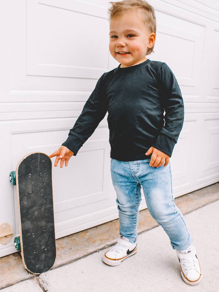 Tiny Basic Long Sleeve | Black for wholesale by Tiny Trends Co