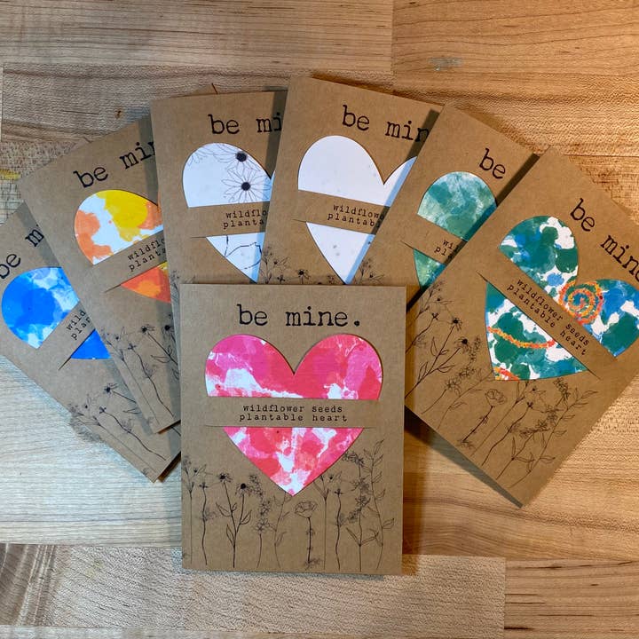 The Raven’s Edge Studio - Wholesale Valentine's Day Card - Plantable Heart Card: Sustainable Valentine, Be Mine2