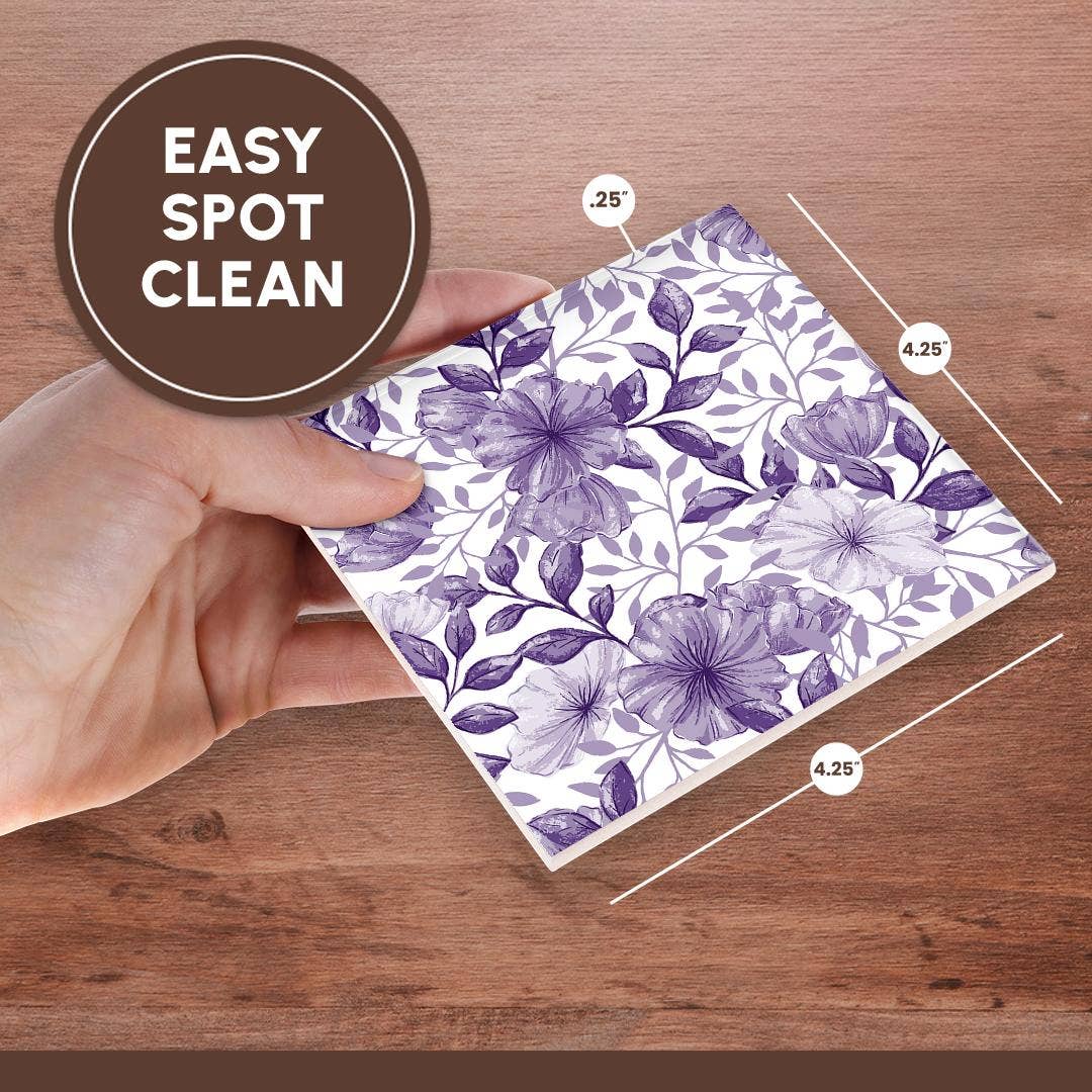 3dRose - Wholesale Coasters - 3dRose, Pretty Purple Petunia Flower Pattern, Coaster6