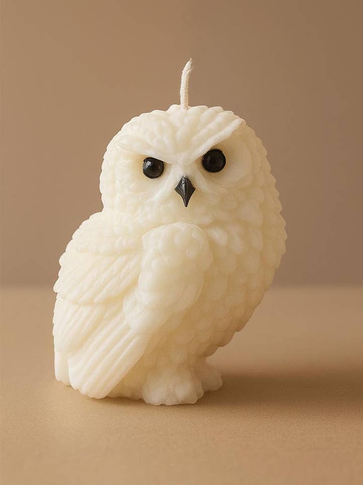 Vela Escultural de Búho - Decoración del Hogar 5x4in para venta al por mayor de Lumistel