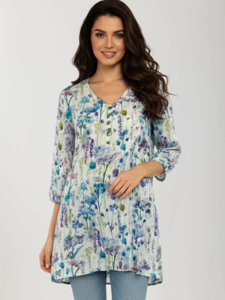 Top a maniche 3/4 con scollo a V per la vendita all'ingrosso da parte di APNY