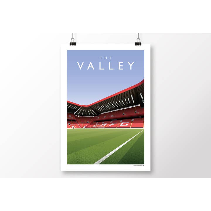 Charlton The Valley From The Touchline Poster for wholesale by Matthew J I Wood Design & Illustration