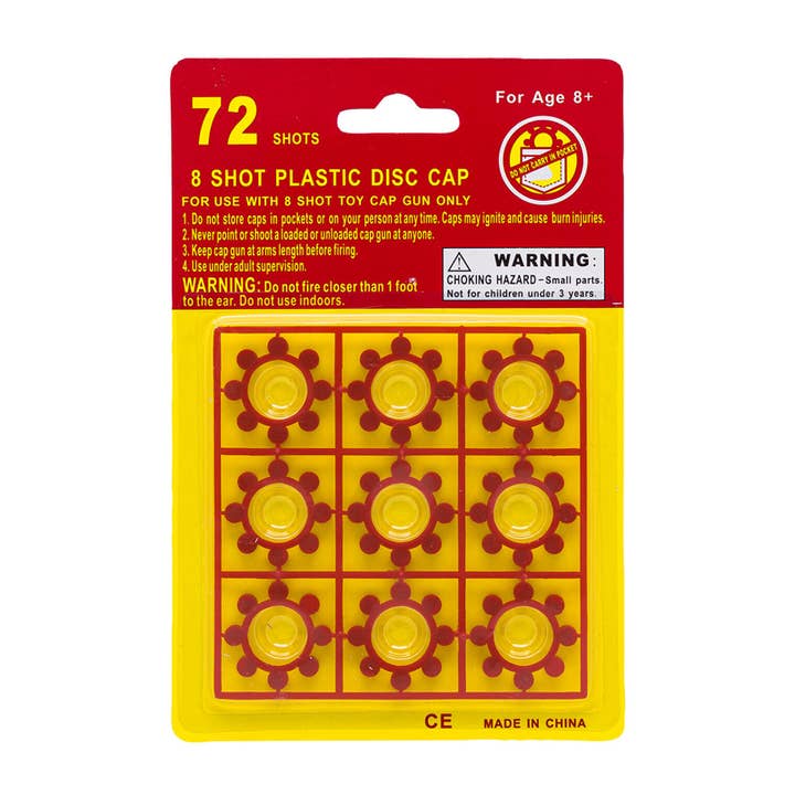 8 Shot Plastic Disc Cap 72 Shots Refills for Cap Guns for wholesale by Deluxe Import Trading