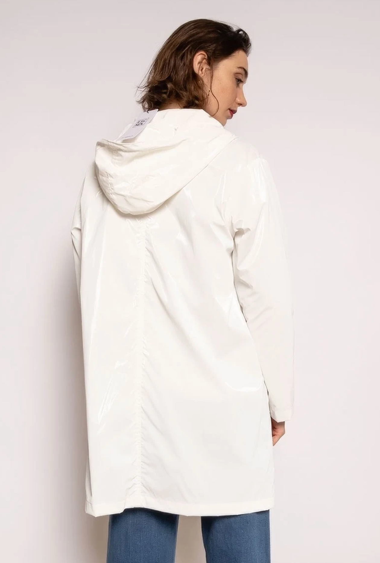 Escandelle Paris – Capa de chuva - Mulher por atacado – Parka encerada longa, Corta-vento impermeável leve9