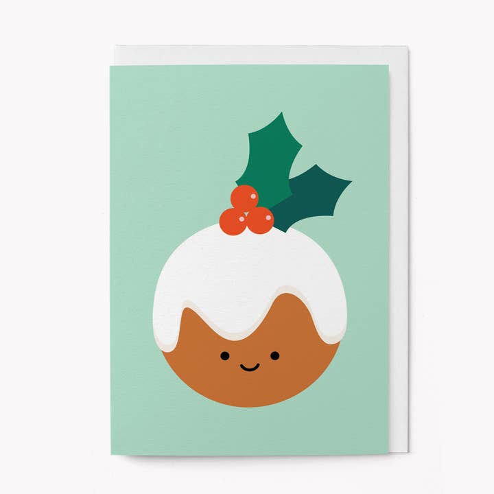 Pudín de Navidad - Tarjeta de felicitación - Tarjeta navideña para venta al por mayor de Graphic Factory
