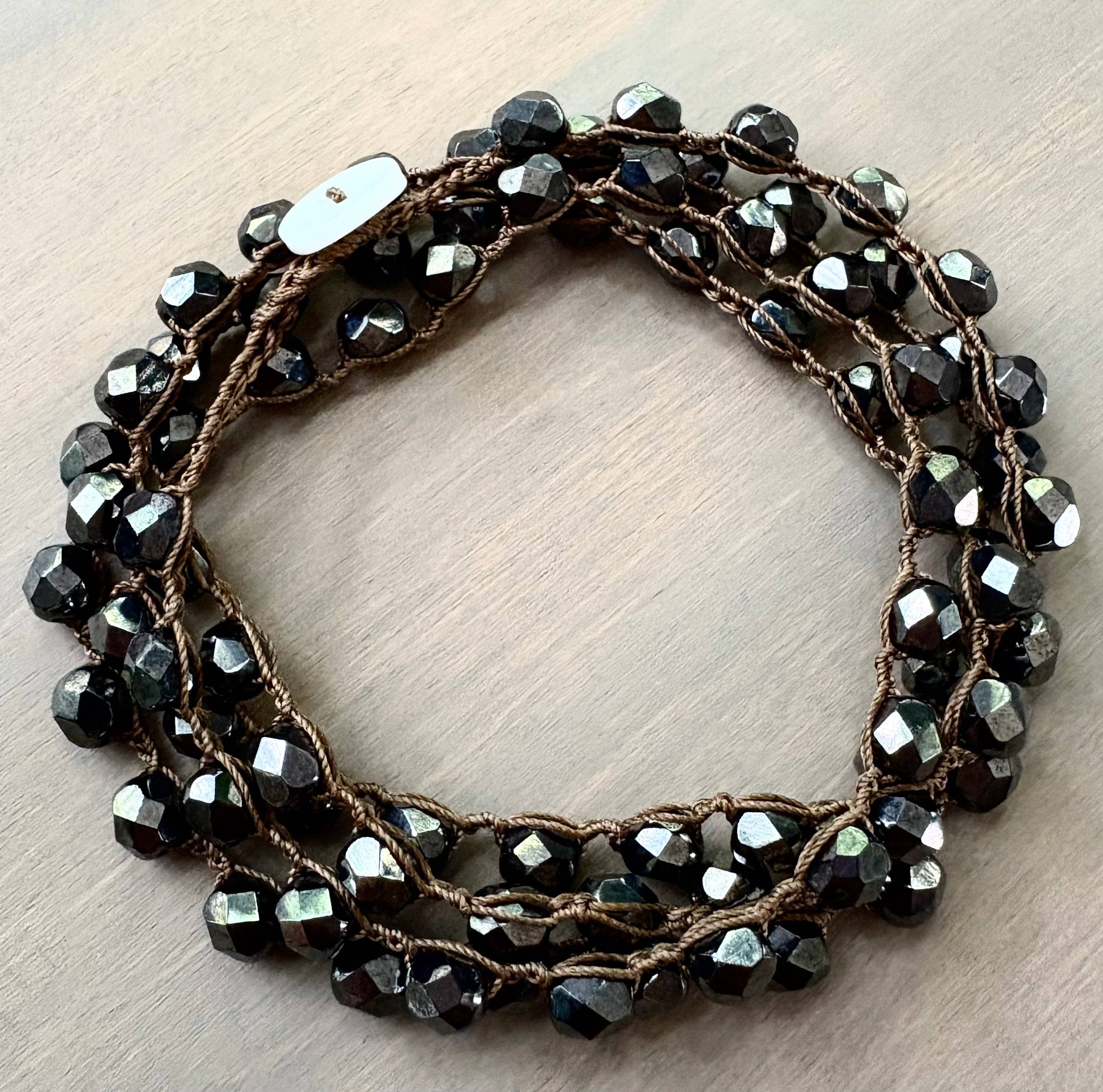 Twist Style - Vendita all'ingrosso Collane di perline/perle - Lungo Filo di Cristallo Scintillante di Mezzanotte4