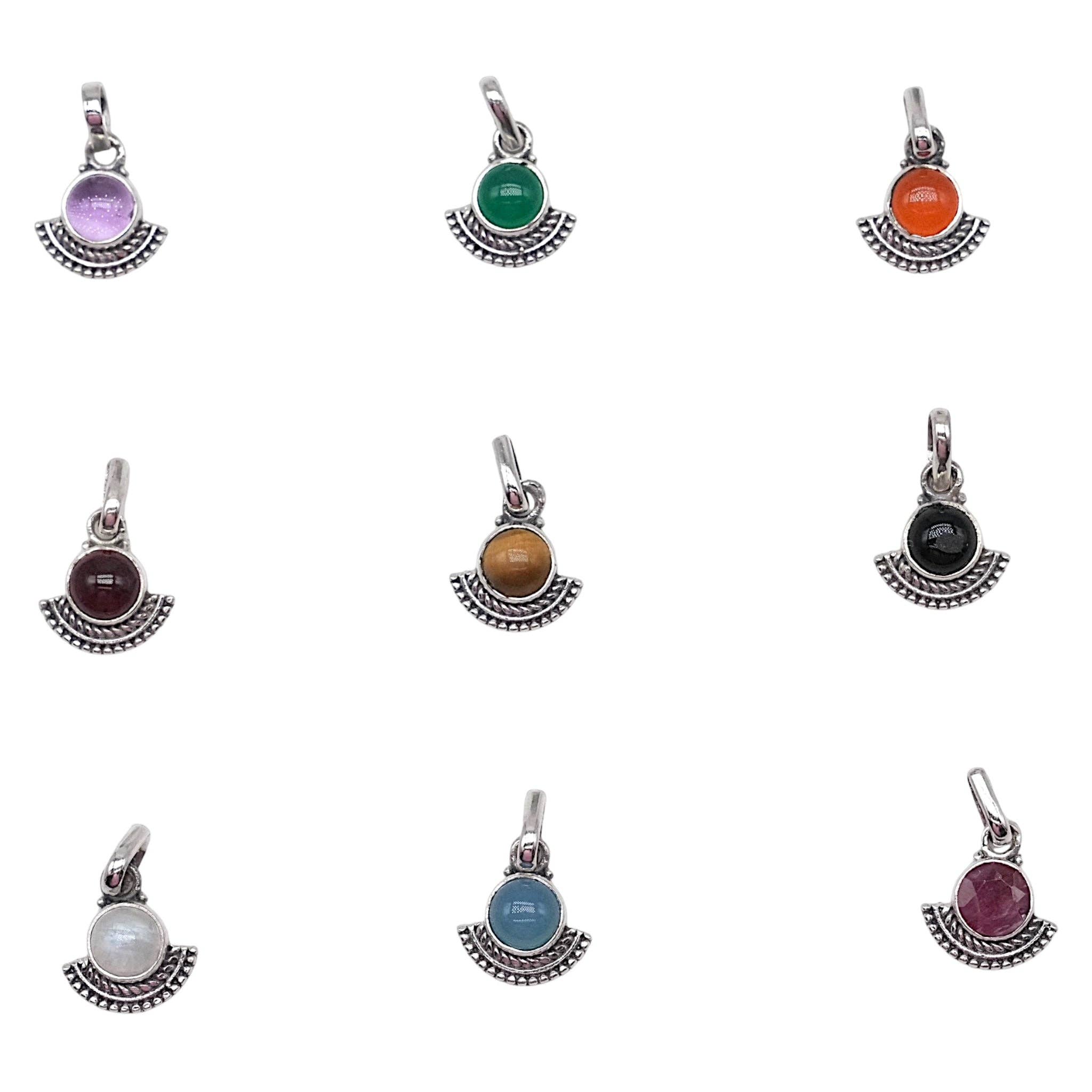 Foliesbijoux - Wholesale Individual Charm/Pendant - Stone & 925 silver pendant (10 stones available)0