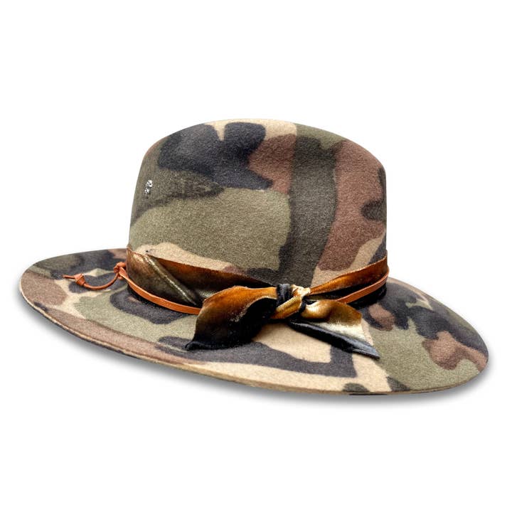 Cha Cha's House of Ill Repute - Venta al por mayor Sombrero fedora - Mujer - G.I. Jane - Camo Fedora 2