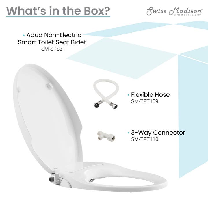 Swiss Madison - Wholesale Bathroom Accessory Set - Aqua Non-Electric Smart Toilet Seat Bidet7