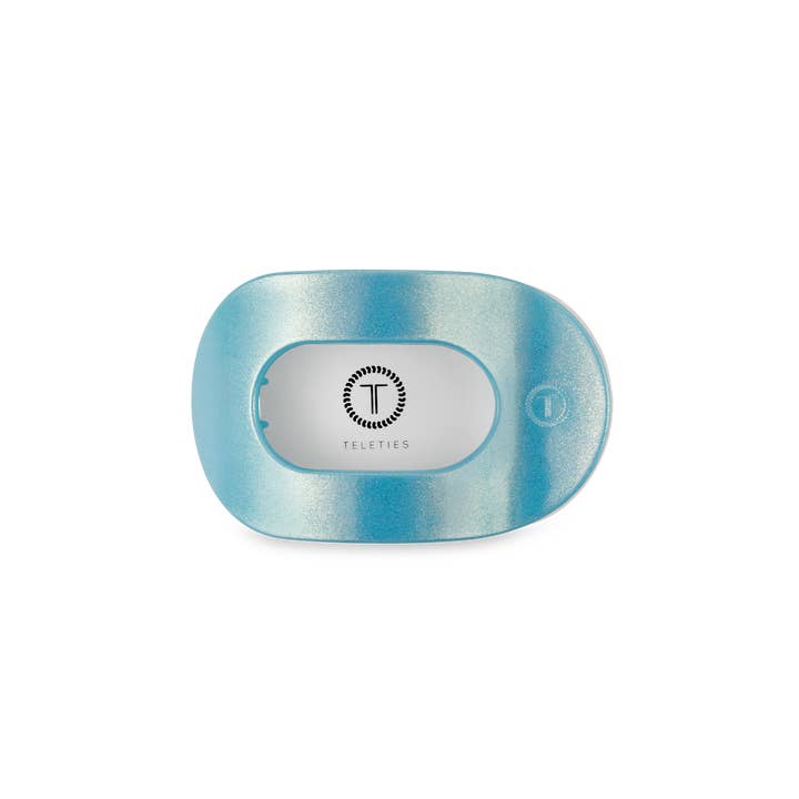 TELETIES - Wholesale Hair Clip - Women's - Round Flat Hair Clip | Small | Blue Seas